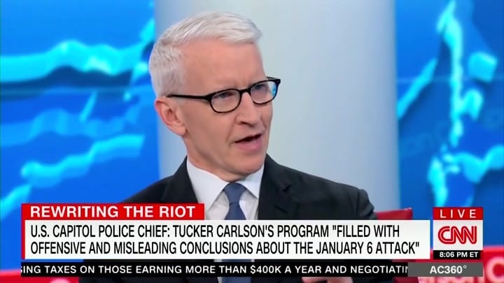 Anderson Cooper Imagines Tucker ‘Wetting His Pants’ Among Jan. 6 Rioters