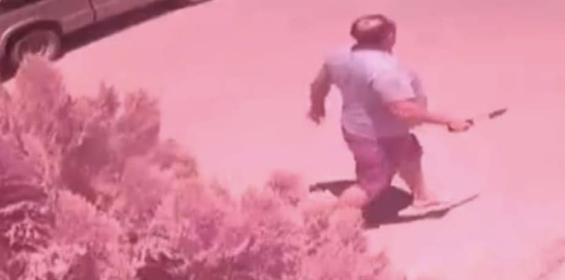 A screenshot of an unknown man seen on security video approaching the Airbnb where Vianey Souquette and Ross Lonsdof were staying in Tulum.