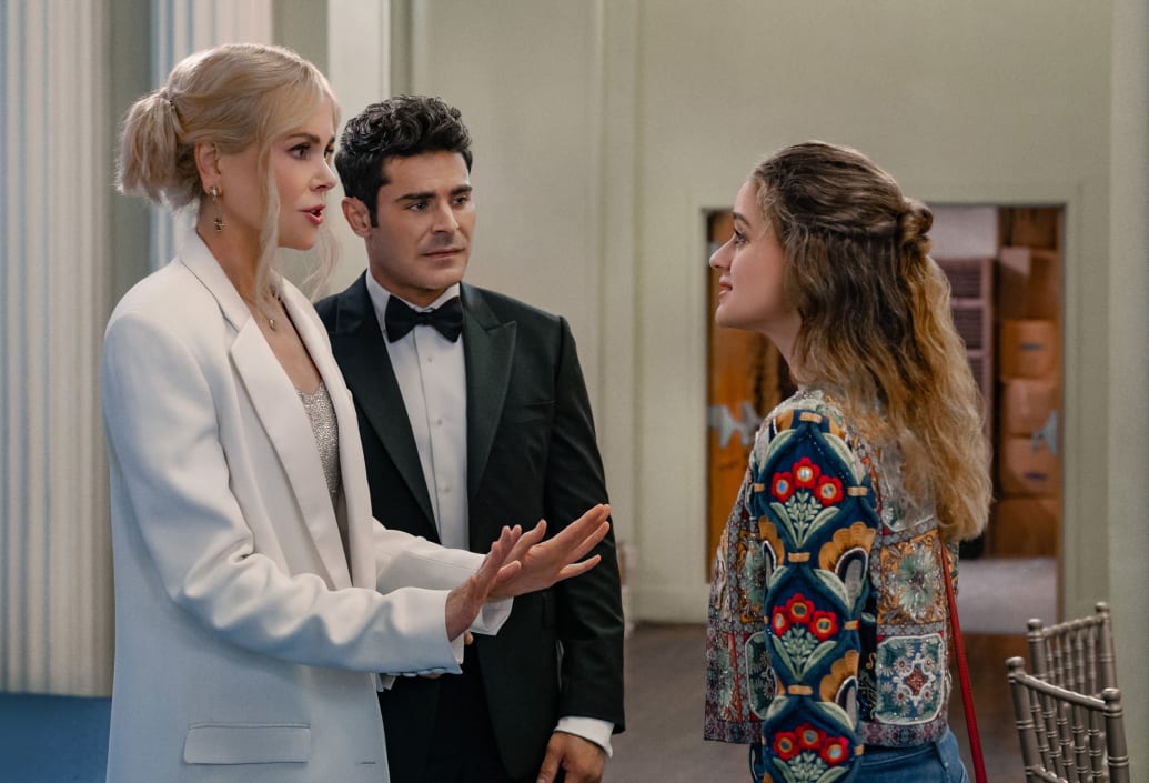 Nicole Kidman as Brooke Harwood, Zac Efron as Chris Cole, and Joey King as Zara Ford in A Family Affair