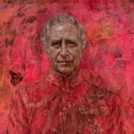 A handout image released on May 14, 2024, shows a portrait of Britain's King Charles by artist Jonathan Yeo.