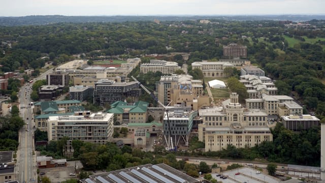An aerial photo of the Carnegie Mellon University campus.