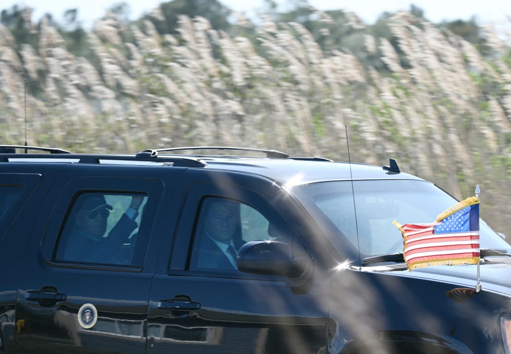 Picture show the Secret Service driving U.S. President Joe Biden returning to DC from Delaware.