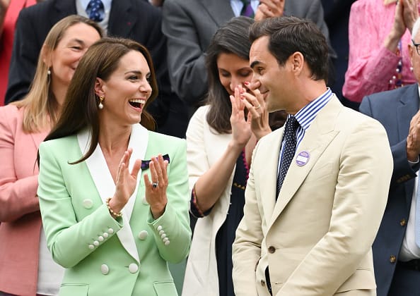 Catherine, Princess of Wales and Roger Federer in the Royal Box 