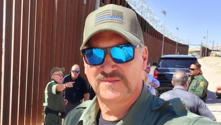 Sheriff Bruce D. Zuchowski takes selfie at the border