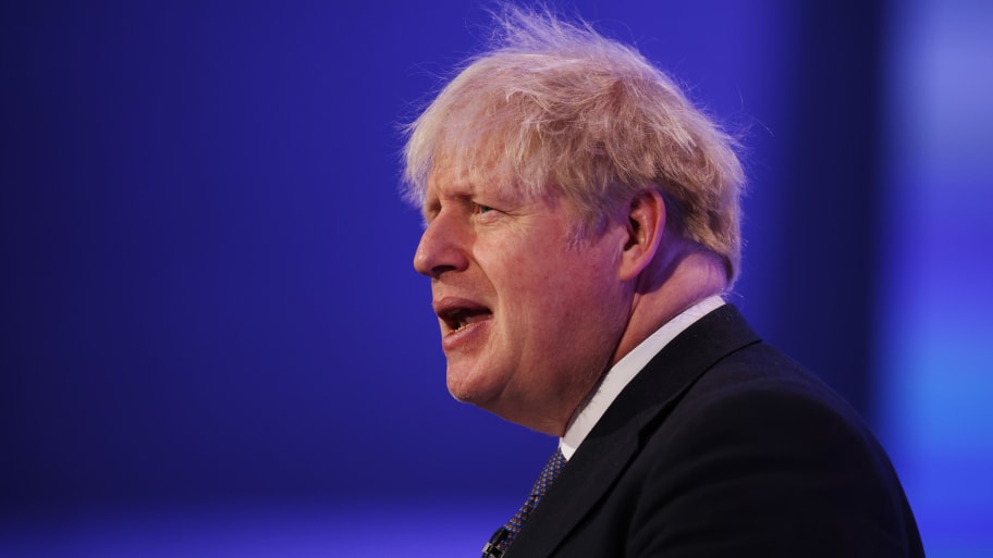 Boris Johnson speaks at the Global Soft Power Summit in March 2023.