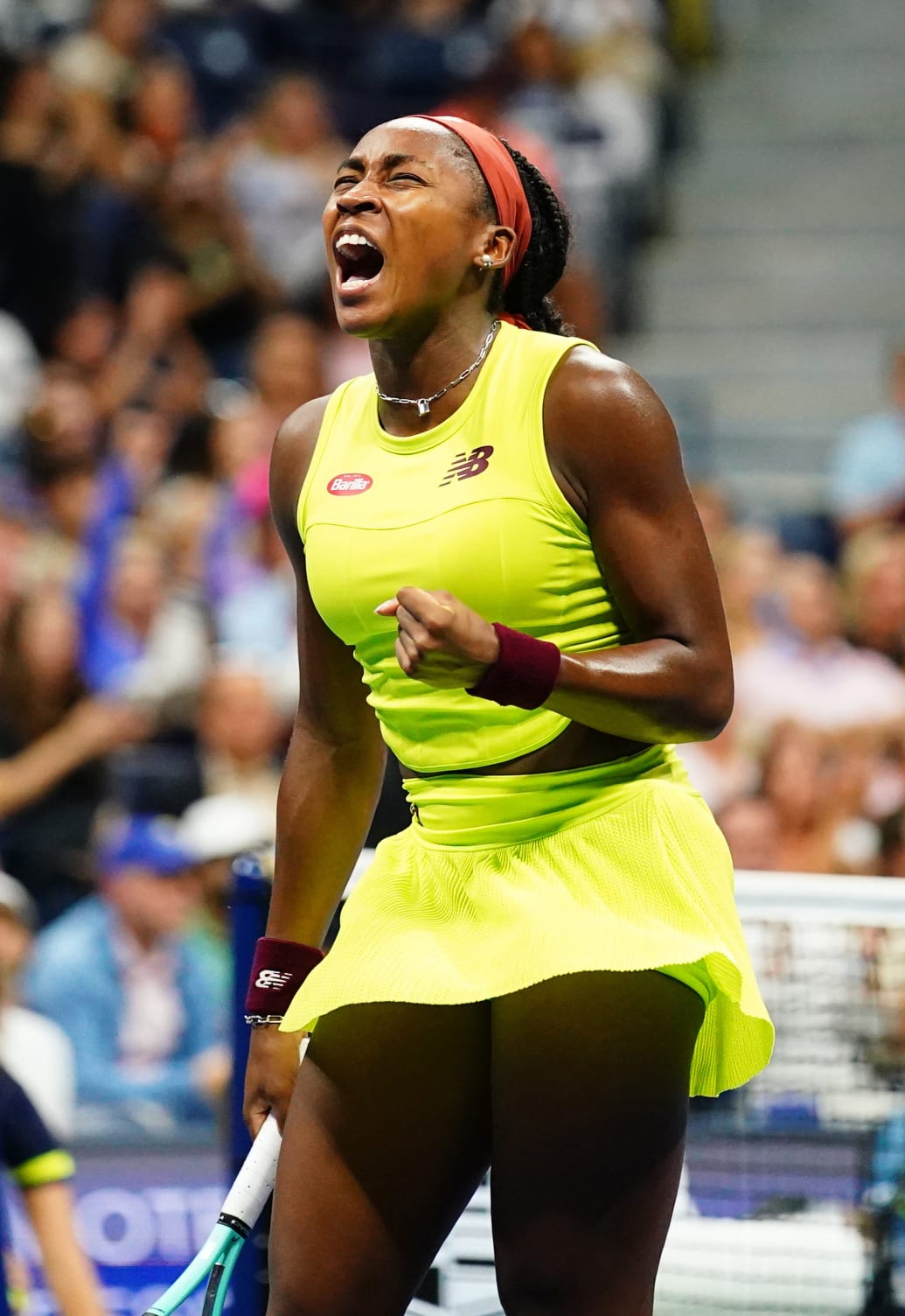 Photograph of Coco Gauff at the US Open in 2023.