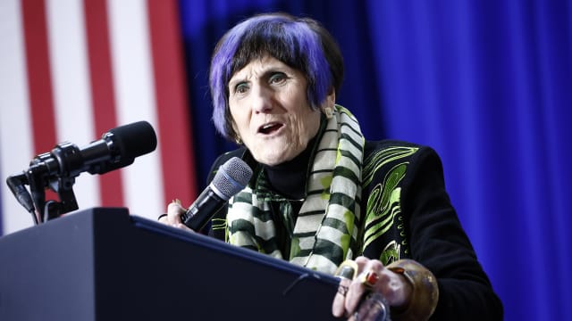 Rep. Rosa DeLauro at a Care Can’t Wait Action coalition rally in Union Station on April 09, 2024 in Washington, DC.