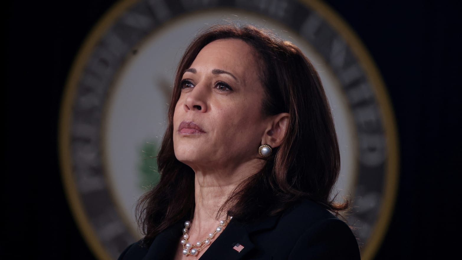 U.S. Vice President Kamala Harris attends an infrastructure event addressing high speed internet in the Eisenhower Executive Office Building's South Court Auditorium at the White House in Washington, U.S., June 3, 2021.