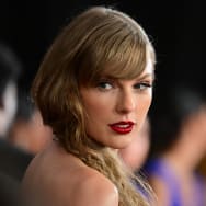 Taylor Swift arrives for the 66th Annual Grammy Awards