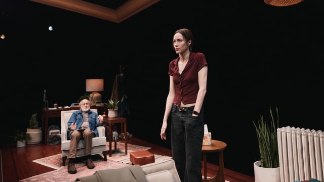 Peter Friedman, left, and Sydney Lemmon in 'Job'