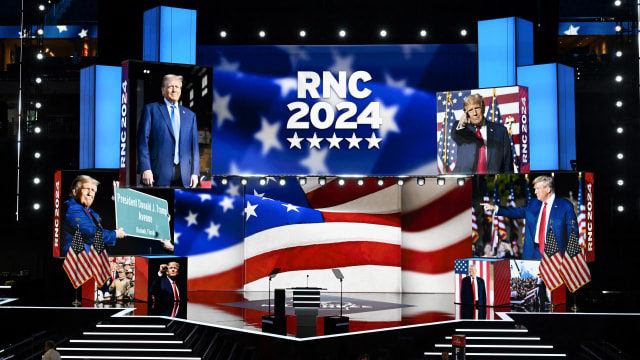 A view of the convention floor before the 2024 Republican National Convention