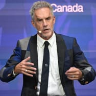 Jordan B. Peterson addresses the 5th Demographic Summit in the Fine Arts Museum in Budapest on September 14, 2023. 