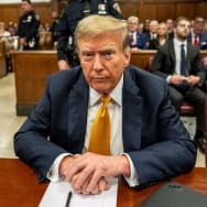 Former U.S. President Donald Trump sits for his trial at the Manhattan Criminal Court in New York City, U.S., May 21, 2024.