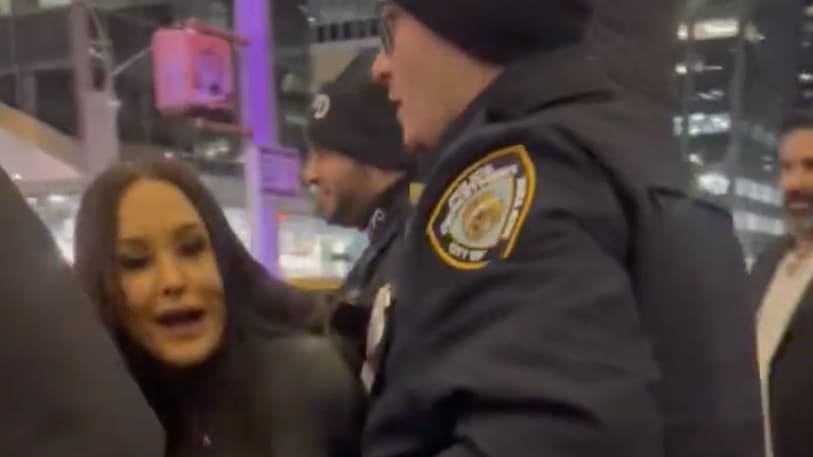 Lisa Ann is detained at Radio City Music Hall in New York City.