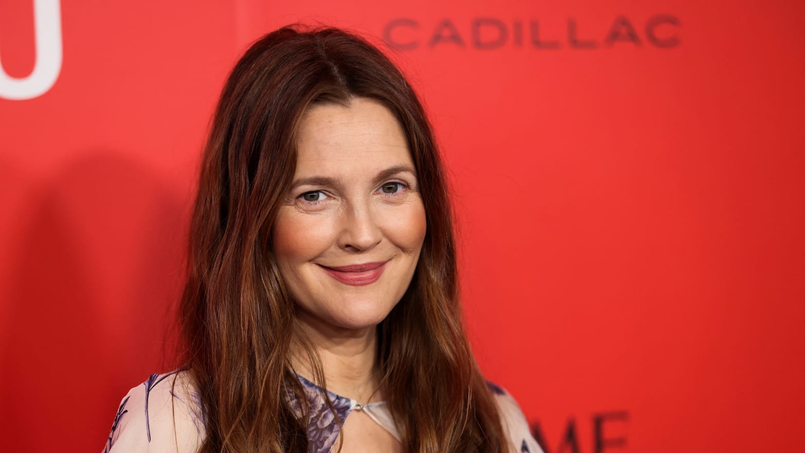 Drew Barrymore poses on the red carpet as she arrives for the Time Magazine 100 gala celebrating their list of the 100 Most Influential People in the world in New York City, New York, April 26, 2023.
