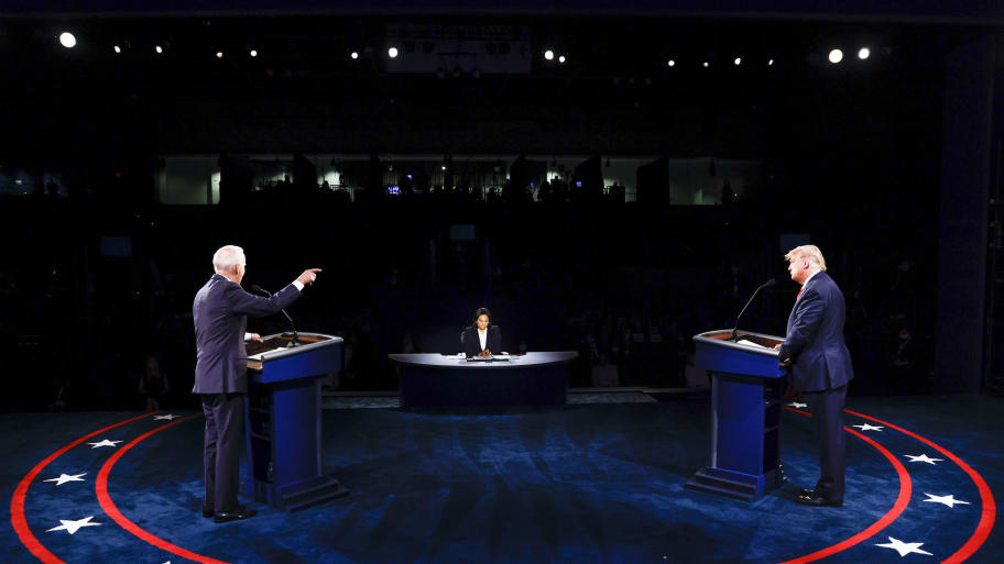 Donald Trump and Joe Biden at a debate.