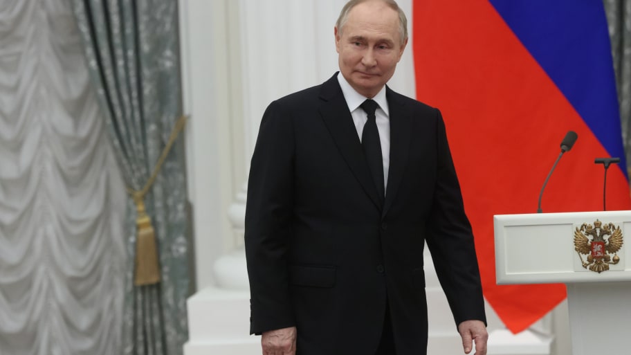 Russian President Vladimir Putin seen during an award ceremony at the Kremlin, on May 30, 2024, in Moscow, Russia. 