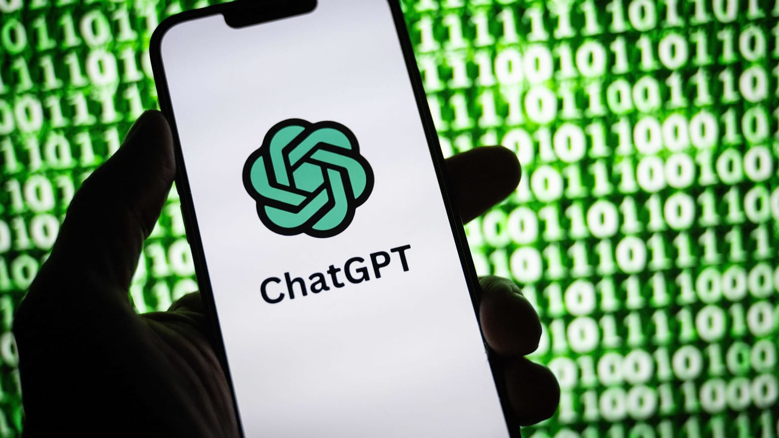 This illustration photograph taken on October 30, 2023, shows the logo of ChatGPT, a language model-based chatbot developed by OpenAI, on a smartphone in Mulhouse, eastern France. 