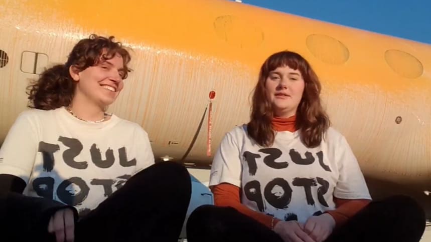 Just Stop Oil climate activists Jennifer Kowalski (left) and Cole Macdonald (right).