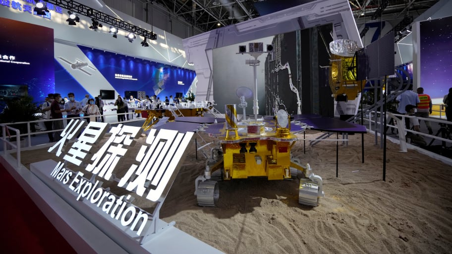 A model of Chinese Mars rover Zhurong is seen displayed at Airshow China, in Zhuhai, Guangdong province, China September 28, 2021. 