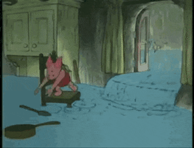 Gif of Piglet in a flood