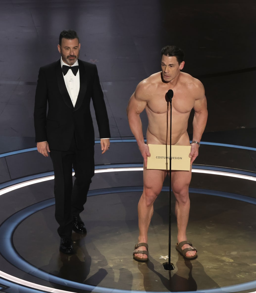 Jimmy Kimmel and a naked John Cena at the Oscars.