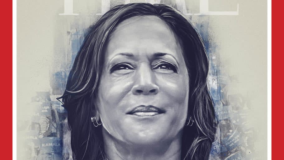 Time magazine cover with Kamala Harris