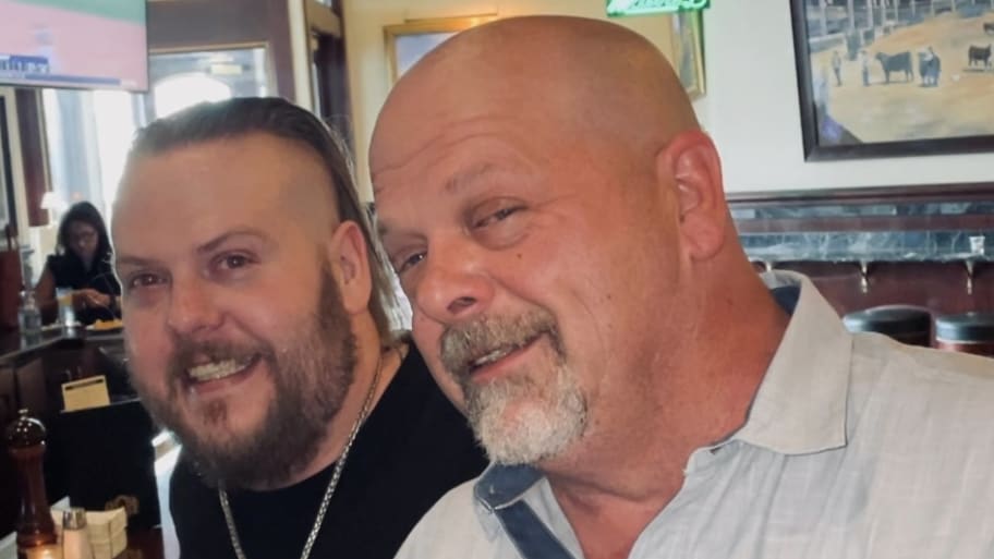 Rick Harrison of the TV show Pawn Stars and his son Adam