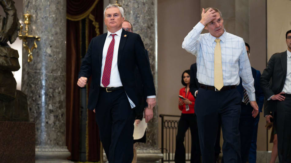 Chairman of the House Oversight Committee Rep. James Comer (R-KY) and Chairman of the House Judiciary Committee Rep. Jim Jordan (R-OH).