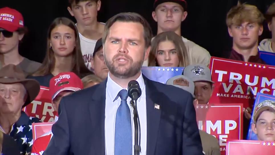 JD Vance speaks at a rally in Michigan