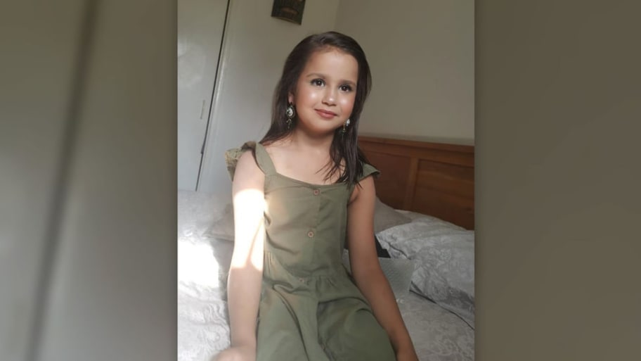 A picture of Sara Sharif, a 10-year-old who was found dead after her parents fled to Pakistan. Her stepmom Beinash Batool, 29, and dad Urfan Sharif, 41, are reportedly on a flight back to Britain to surrender to police.