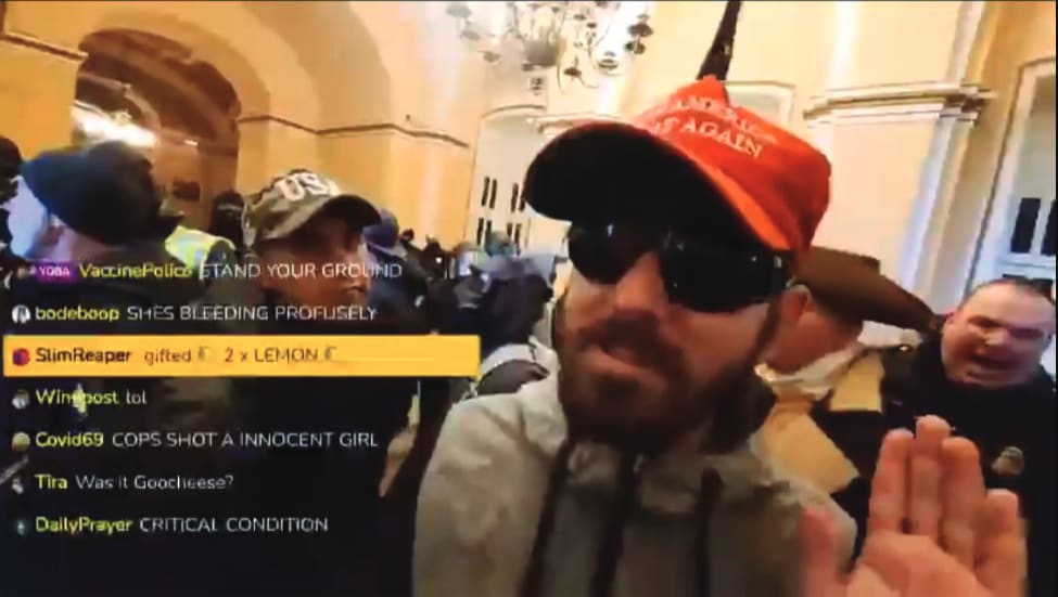 Screenshot: Daniel Goodwyn was filmed on another rioter’s live-stream.