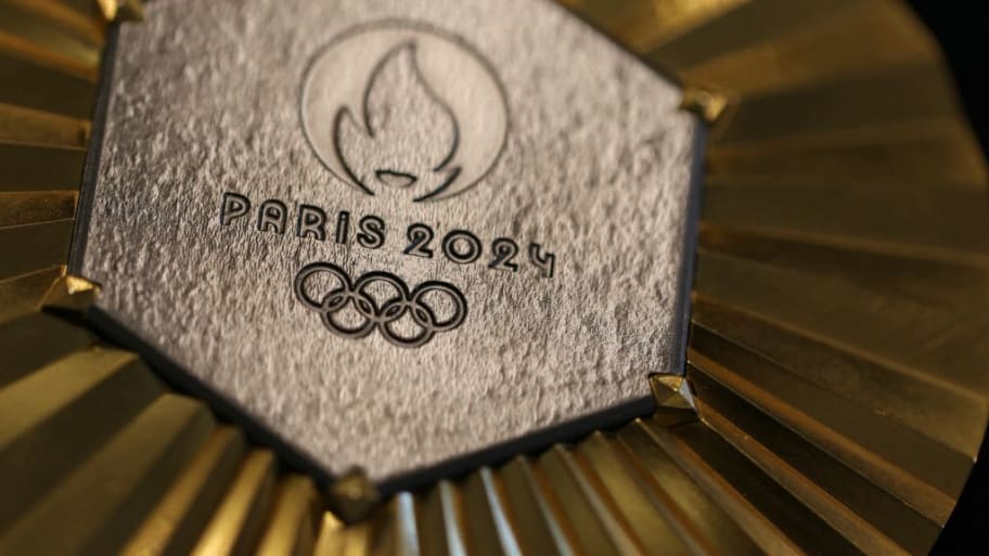 The upcoming Paris 2024 Olympics gold medal, designed by French luxury jewelry house Chaumet.