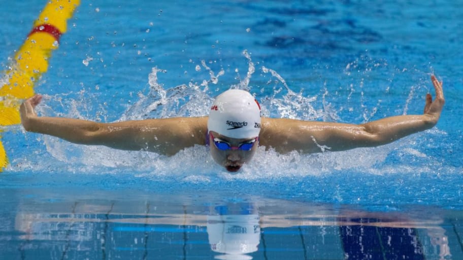 Zhang Yufei of China competes during the women's 100m butterfly final at the World Aquatics Swimming World Cup 2023.