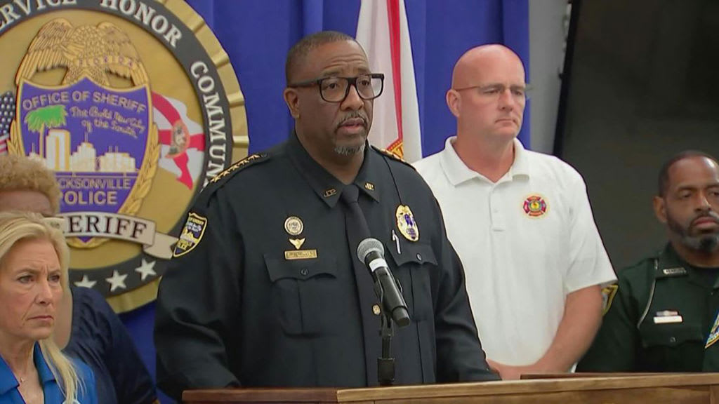 Jacksonville Sheriff TK Waters speaks during a news conference about the gunman in Jacksonville, Florida.
