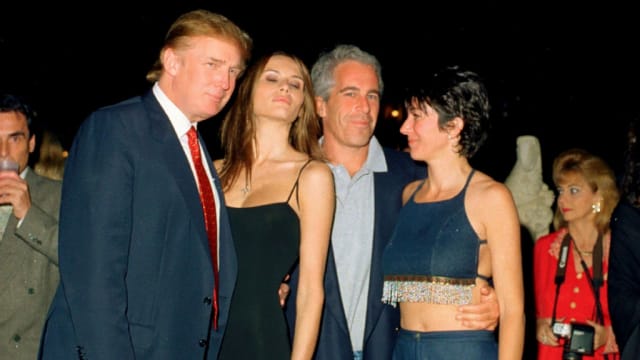Donald Trump, Melania, Ghislaine Maxwell and Jeffrey Epstein pose together at Mar-a-Lago