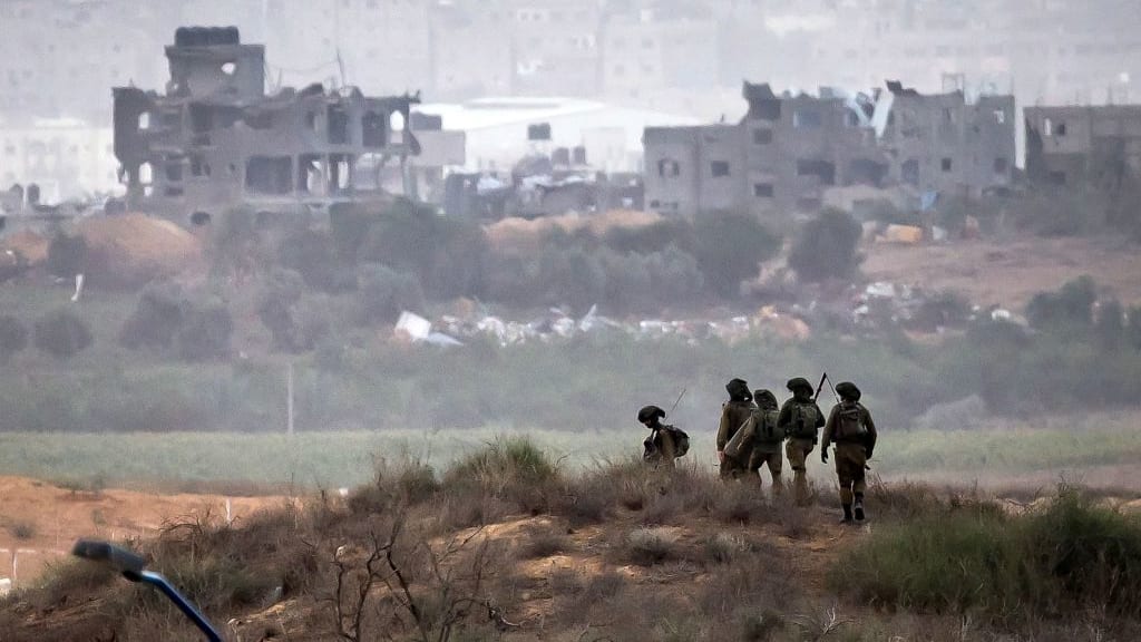Soldiers along the Israel/Gaza border