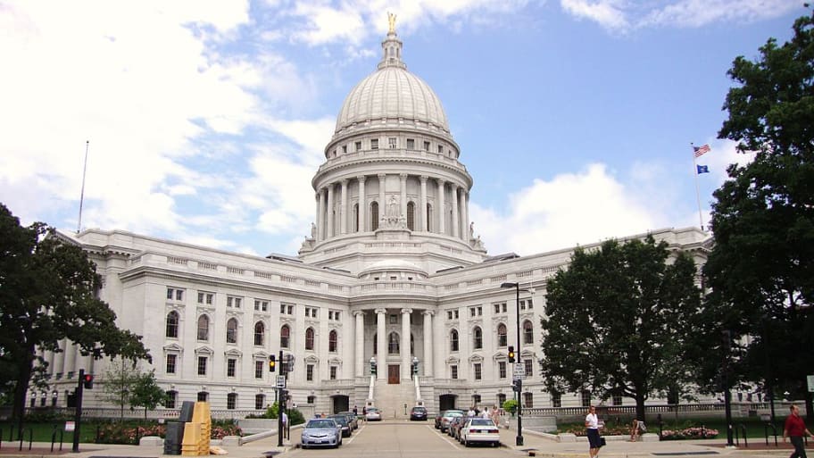 The Wisconsin State Capitol, in Madison, Wisconsin.