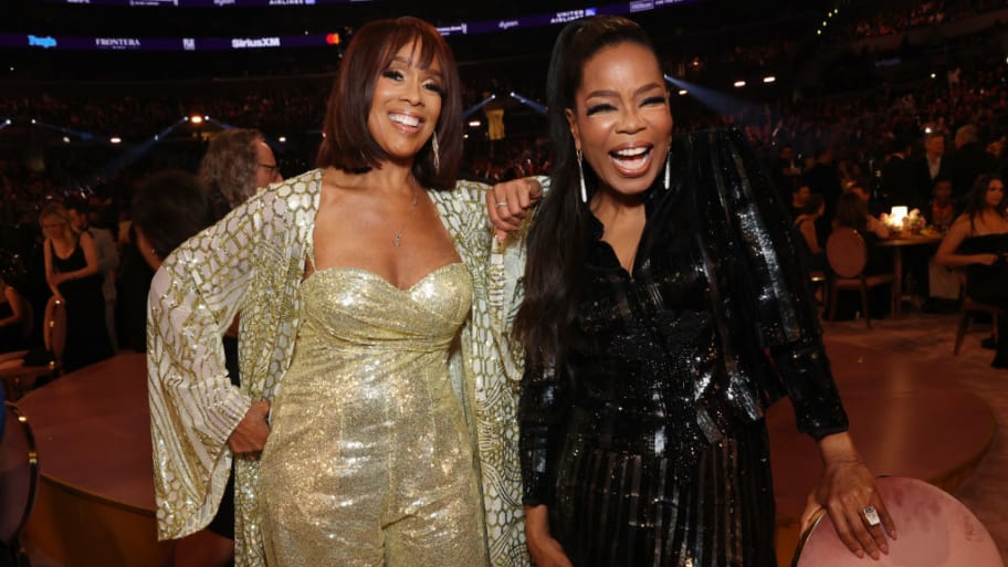 Gayle King and Oprah Winfrey attend the 66th GRAMMY Awards in 2024.