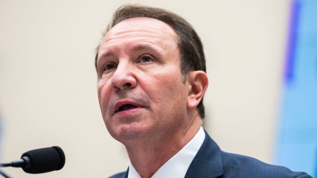 Louisiana Attorney General Jeff Landry testifies during the House Judiciary Select Subcommittee on the Weaponization of the Federal Government hearing on the Missouri v. Biden case .