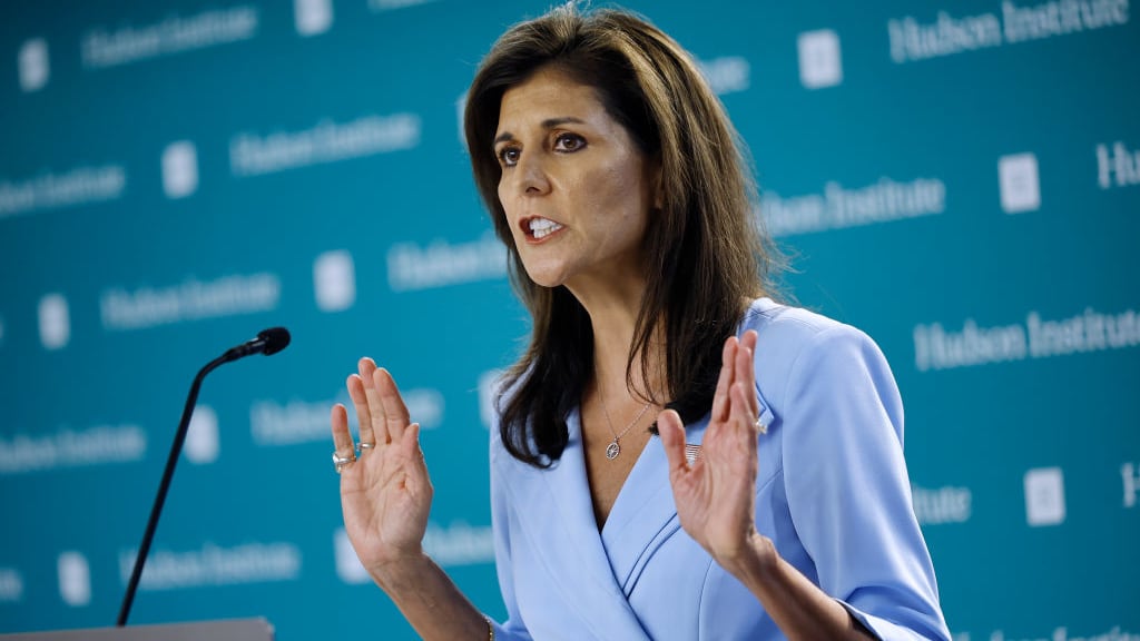 Former U.N. Ambassador Nikki Haley announced that she would vote for former President Donald Trump during an event at the Hudson Institute.
