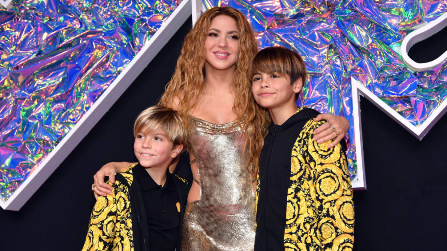 Sasha Pique, Shakira and Milan Pique at the 2023 MTV Video Music Awards.