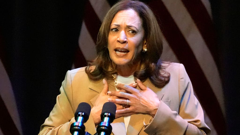 Vice President Kamala Harris speaks during a campaign fundraising event at the Colonial Theater in Pittsfield, Massachusetts.