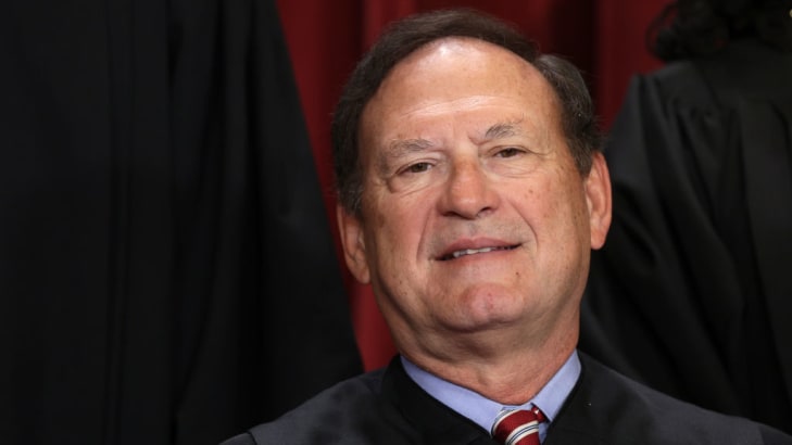 United States Supreme Court Justice Samuel Alito poses for an official portrait at the East Conference Room of the Supreme Court building.