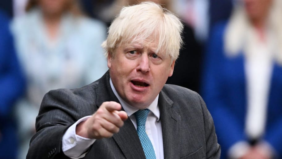 Boris Johnson delivers a farewell address before his official resignation at Downing Street on Sept. 6, 2022, in London, England.