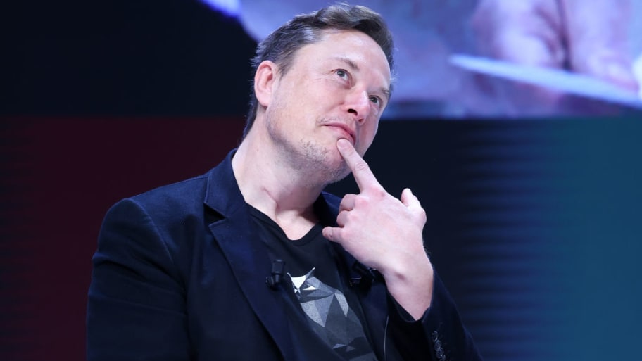 Elon Musk attends a panel during the Cannes Lions International Festival Of Creativity 2024.