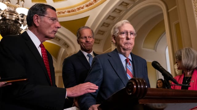 Senator Mitch McConnell seemingly froze mid-sentence during a press conference on Wednesday.