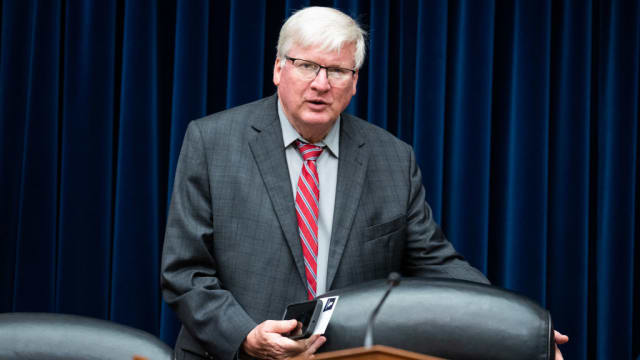 Rep. Glenn Grothman arrives for the House Oversight and Accountability Subcommittee on National Security, the Border, and Foreign Affairs hearing on June 6, 2023.