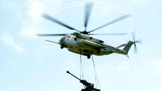 An CH-53 Super Stallion helicopter—a similar aircraft carrying five U.S. Marines has gone missing en route to California. 