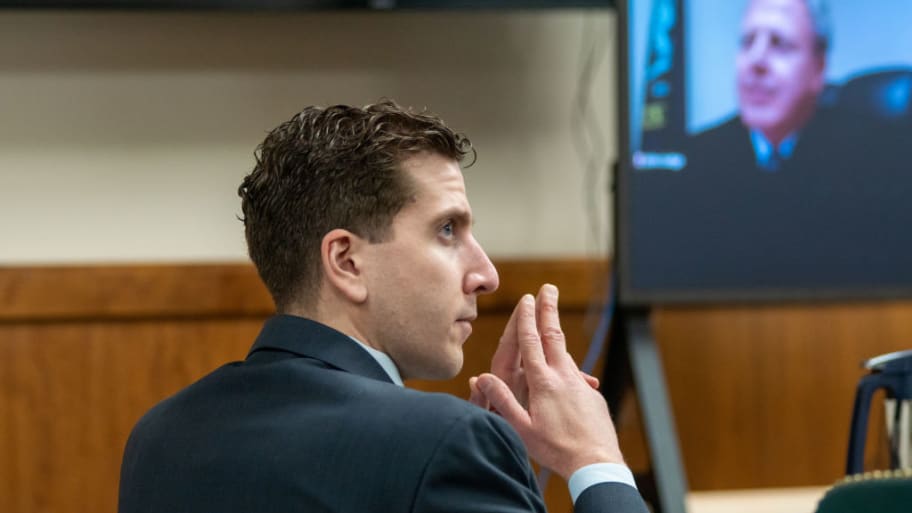 Bryan Kohberger listens to arguments during a hearing to overturn his grand jury indictment on October 26, 2023 in Moscow, Idaho.